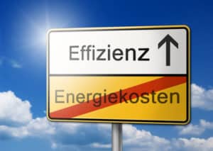 Effizienz Energiekosten Schild Hintergrund
